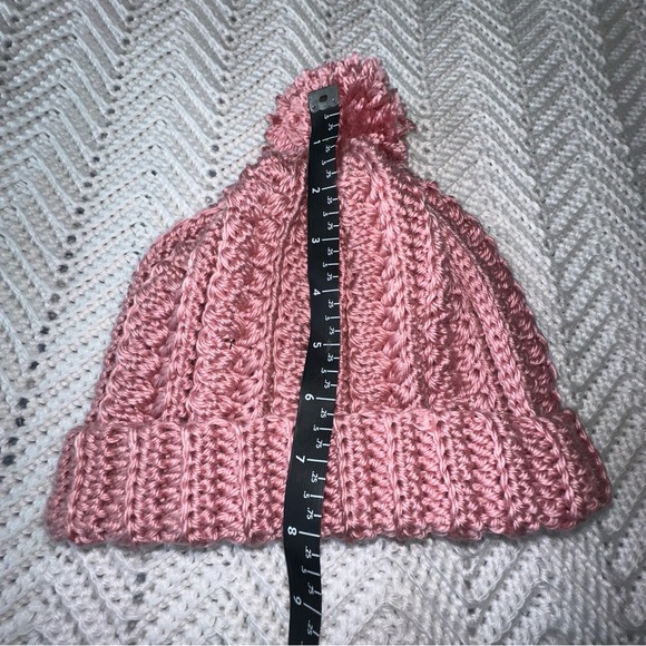 Handmade Crocheted Winter Beanie with Pom Pom and Matching Scarf Set - Picture 4 of 6